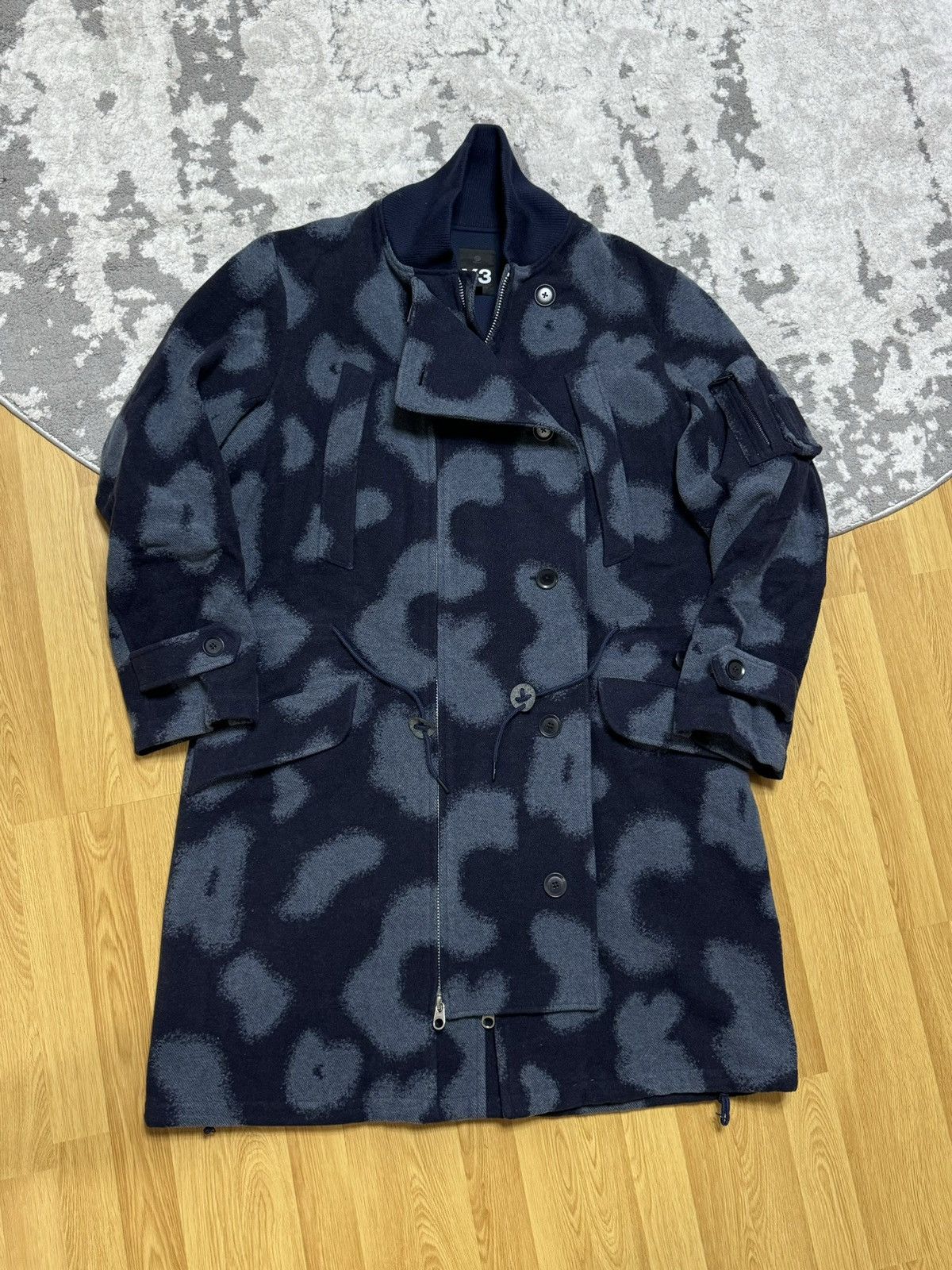Adidas × Y-3 × Yohji Yamamoto Y-3 Yohji Yamamoto Sample Double-Breasted Wool Coat Leopard Size US M / EU 48-50 / 2 - 4 Thumbnail