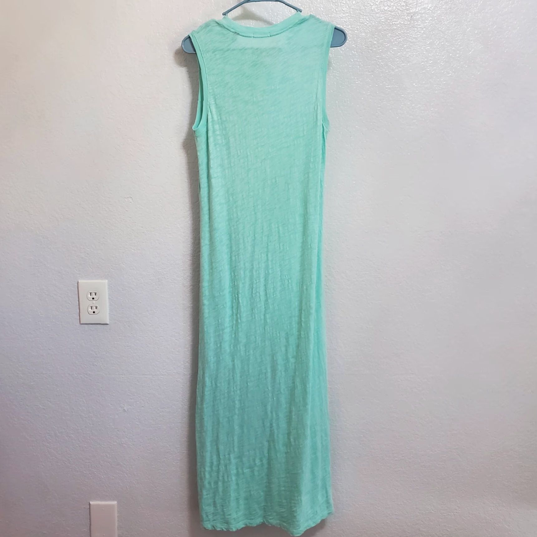 ATM Anthony Thomas Melillo ATM Anthony Thomas Melillo Dress Women Aqua Slub Jersey Sleeveless Maxi Beach Slit Crew Neck Cotton 100%" Size S / US 4 / IT 40 - 2 Thumbnail