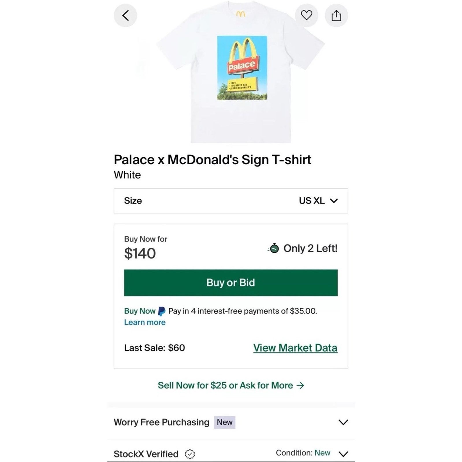 Palace Palace X McDonalds White T Shirt Sz XL Size US XL / EU 56 / 4 - 4 Thumbnail