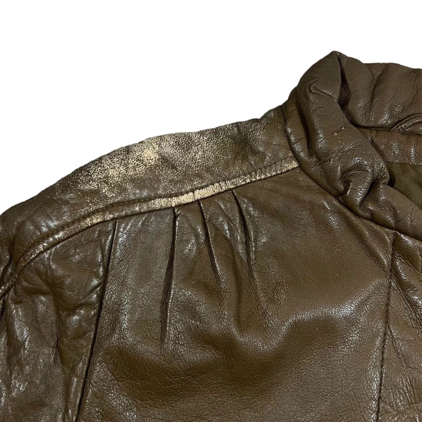 Vintage VINTAGE ABLC Real Brown Leather Distressed Leather Jacket Women's UK 12 90s Bomber Jacket Brown Womens 12 90s ABLC Jacket Size XL / US 12-14 / IT 48-50 - 4 Thumbnail