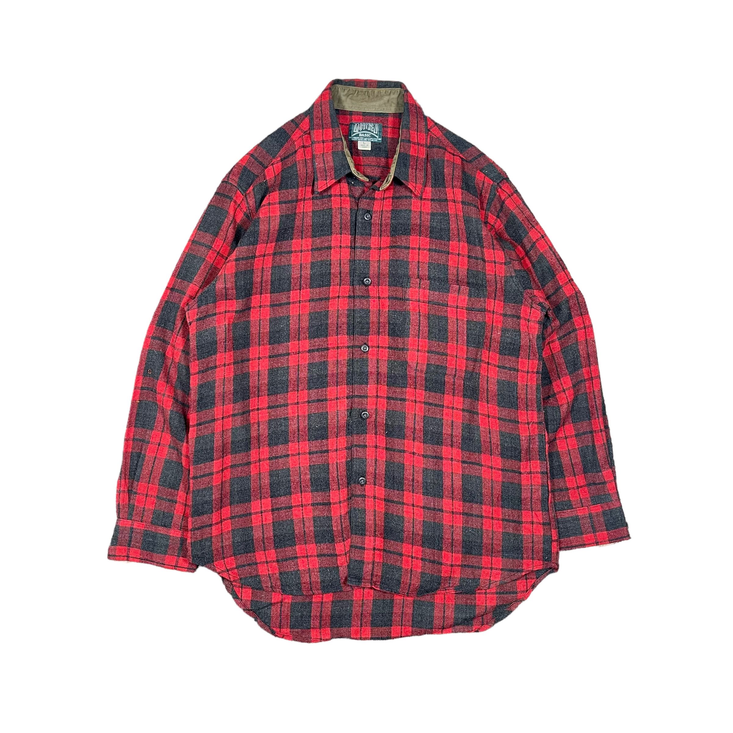 Flannel Vintage 1990 Motren Wool Button Up Flannel Shirt Size US L / EU 52-54 / 3 - 1 Thumbnail