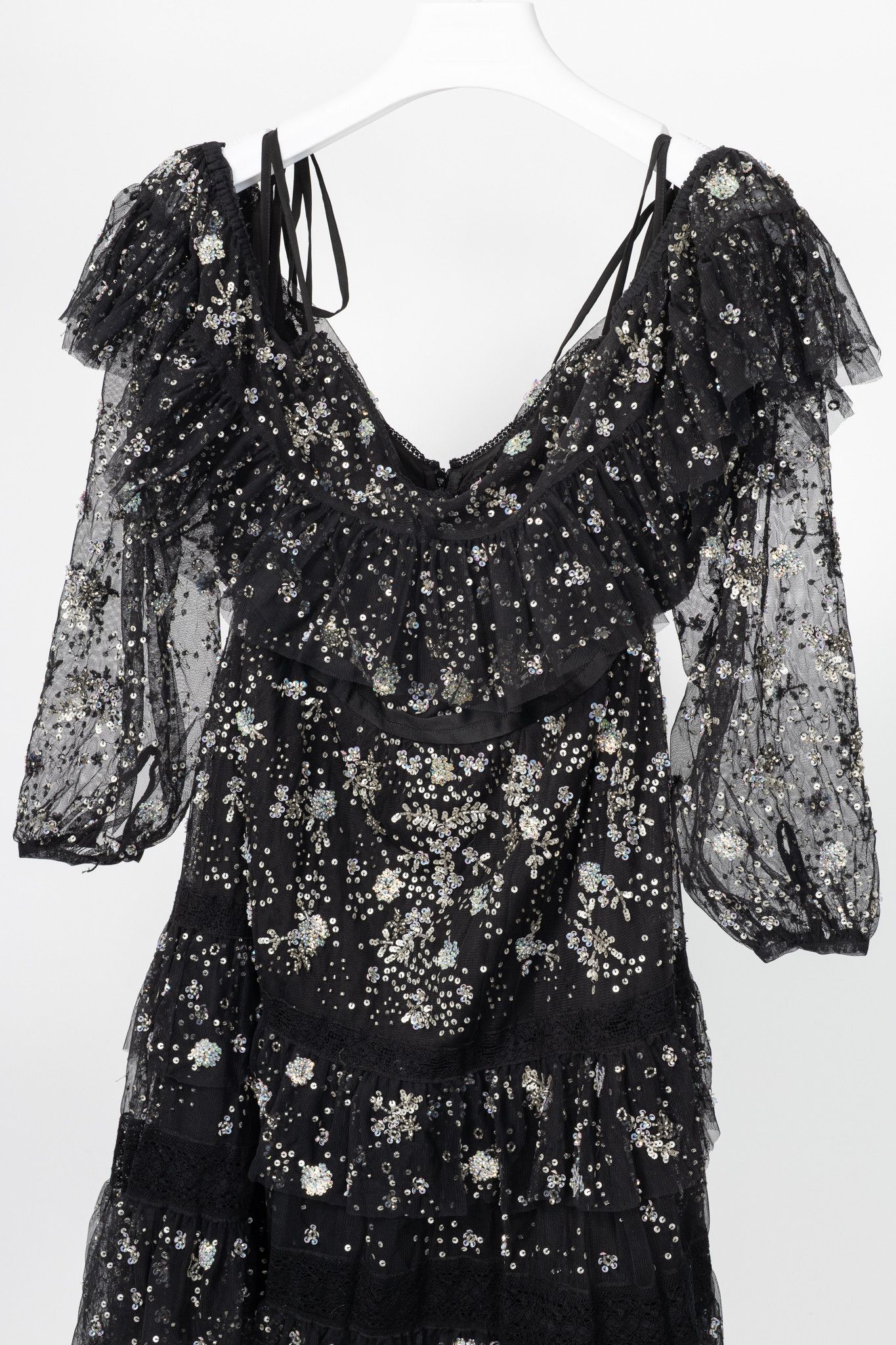 Other Needle & Thread Supernova Ruffle Embellished Dress Size L / US 10 / IT 46 - 3 Thumbnail