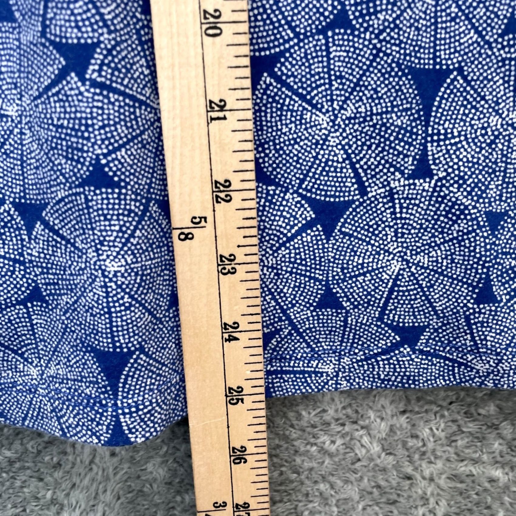 Talbots Talbots Blouse Womens Medium Petite Blue Geometric Print Cotton V-Neck 3/4 Sleeve Boho Shirt Size M / US 6-8 / IT 42-44 - 6 Thumbnail