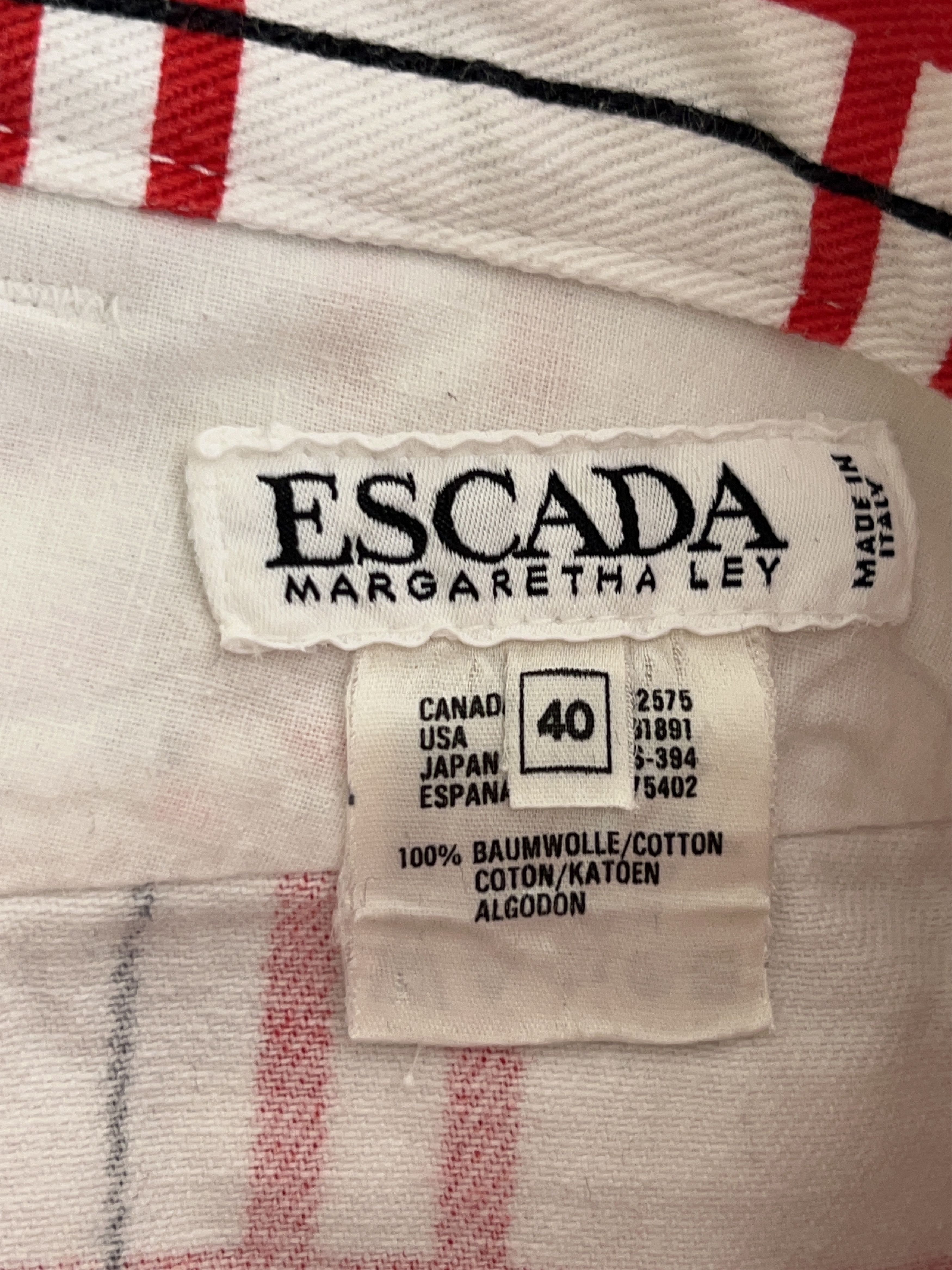 Escada Vintage Margaretha Ley Luxury Check Cotton Denim Shorts Size 27" / US 4 / IT 40 - 11 Thumbnail
