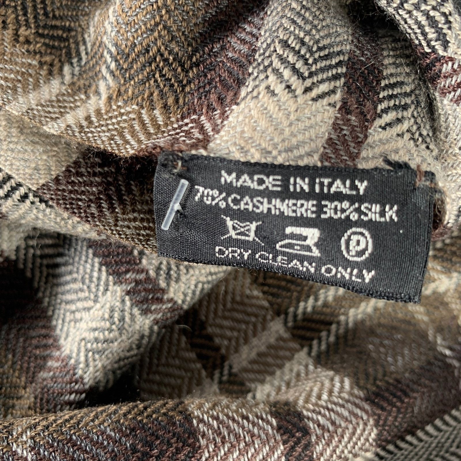 Tom Ford TOM FORD Brown Grey Plaid Cashmere / Silk Scarves Size ONE SIZE - 3 Thumbnail