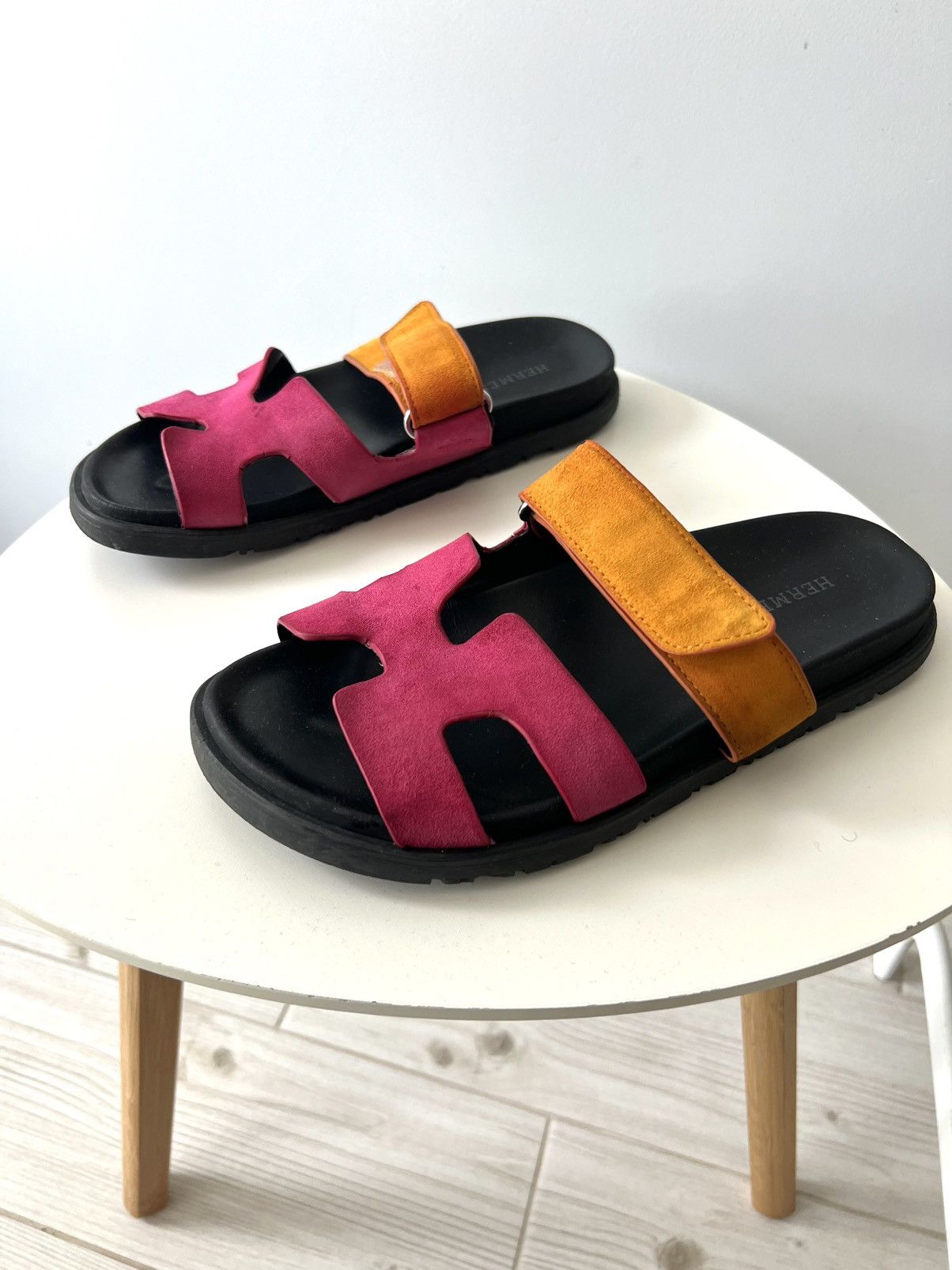 Hermes Hermes Pink Suede Chypre Flat Slides Size 40 Size US 10 / IT 40 - 3 Thumbnail