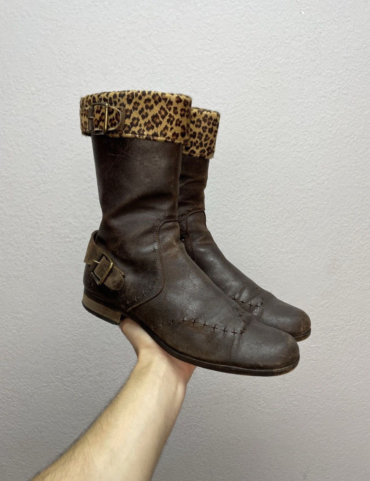 If Six Was Nine AS 98 Vibe Artisan Black Leather Side Zip Ankle Biker Boots Size US 6.5 / EU 39-40 - 2 Thumbnail