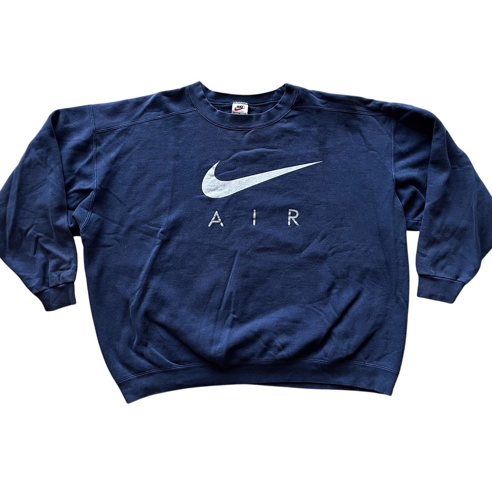 Nike Rare 90s Nike AIR White Tag Swoosh Crewneck Sweater XL USA Size US XL / EU 56 / 4 - 1 Thumbnail