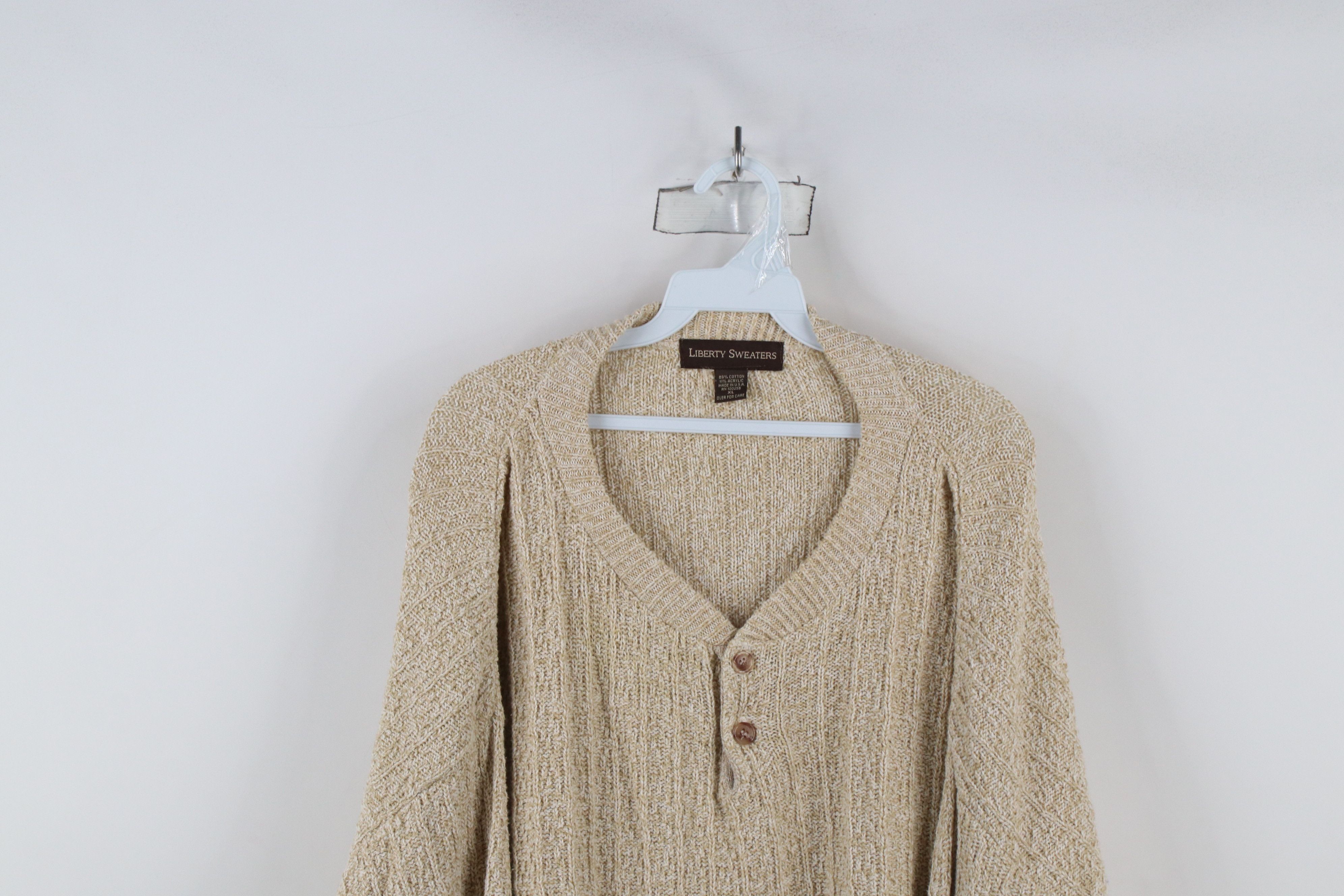 Vintage Vintage 90s Streetwear Ribbed Knit Henley Sweater USA Size US XL / EU 56 / 4 - 2 Thumbnail