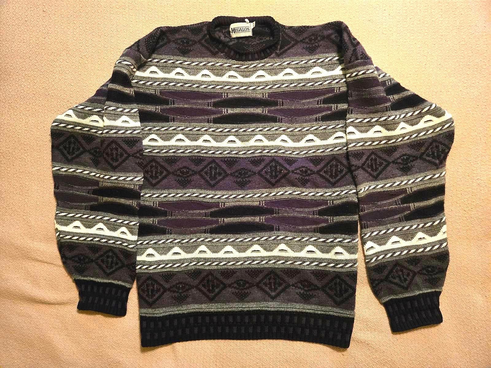 Other Megalos XLT Vintage Pattern Knit Sweater Size US XL / EU 56 / 4 - 3 Thumbnail