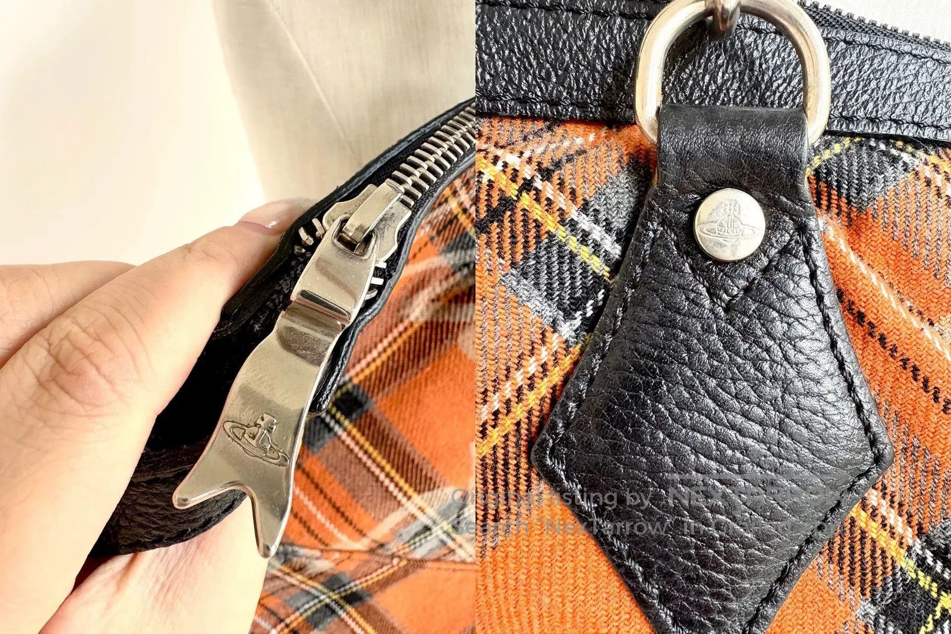 Vivienne Westwood Vivienne Westwood Vintage Orange Plaid Graffiti Handbag. Size ONE SIZE - 9 Thumbnail
