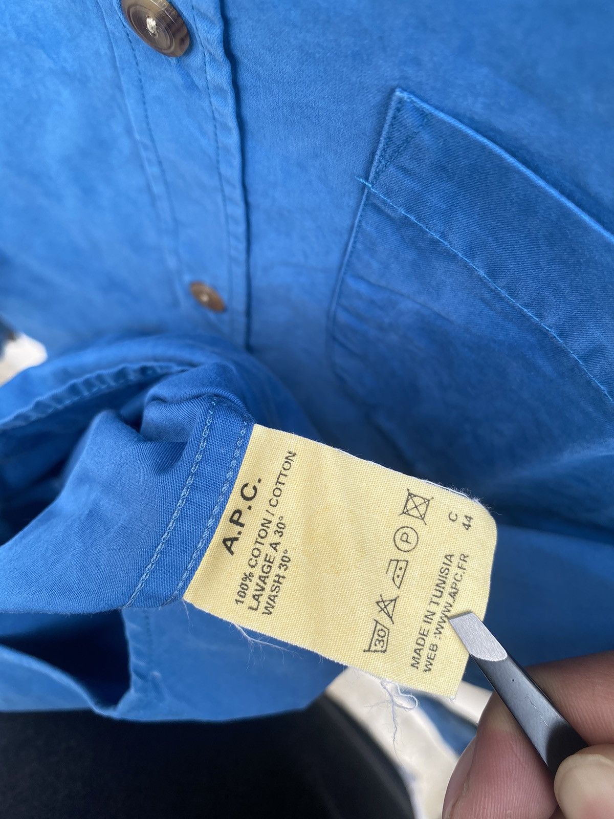 A.P.C. 1990s A.P.C - Royal Blue Gabardine Shirt Size US XS / EU 42 / 0 - 6 Thumbnail