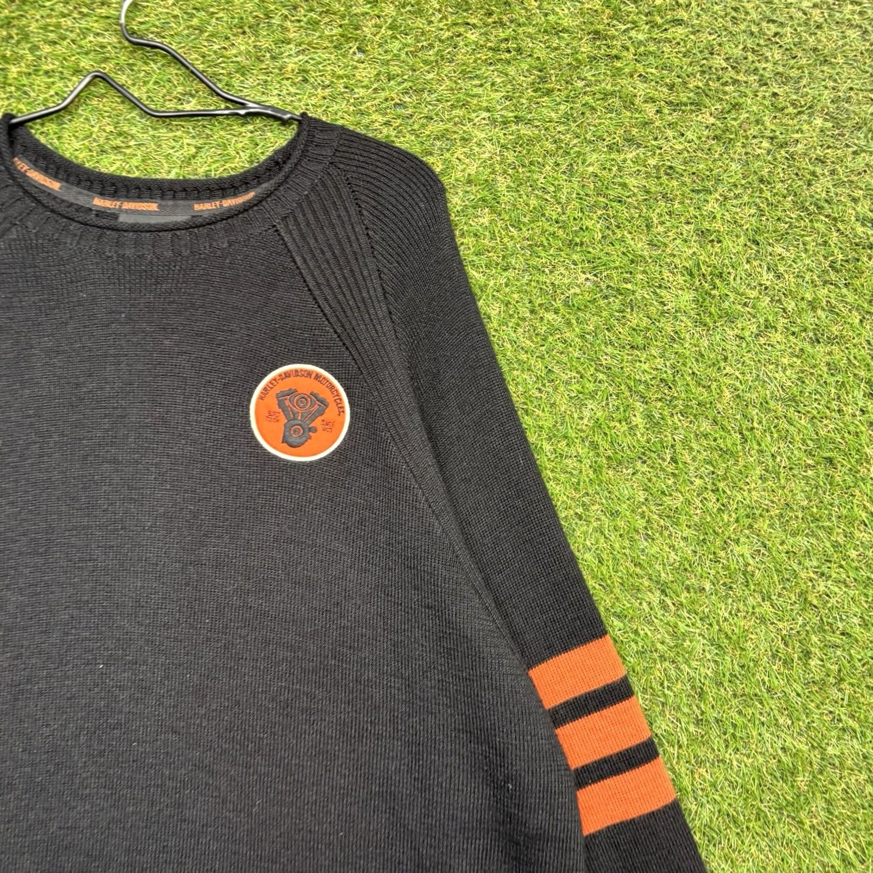 Harley Davidson Harley-Davidson Men Black Long Sleeve Crew Neck American Pullover Sweater XL Knit Cotton Logo Casual Winter Fall Vintage No Size US XL / EU 56 / 4 - 3 Thumbnail