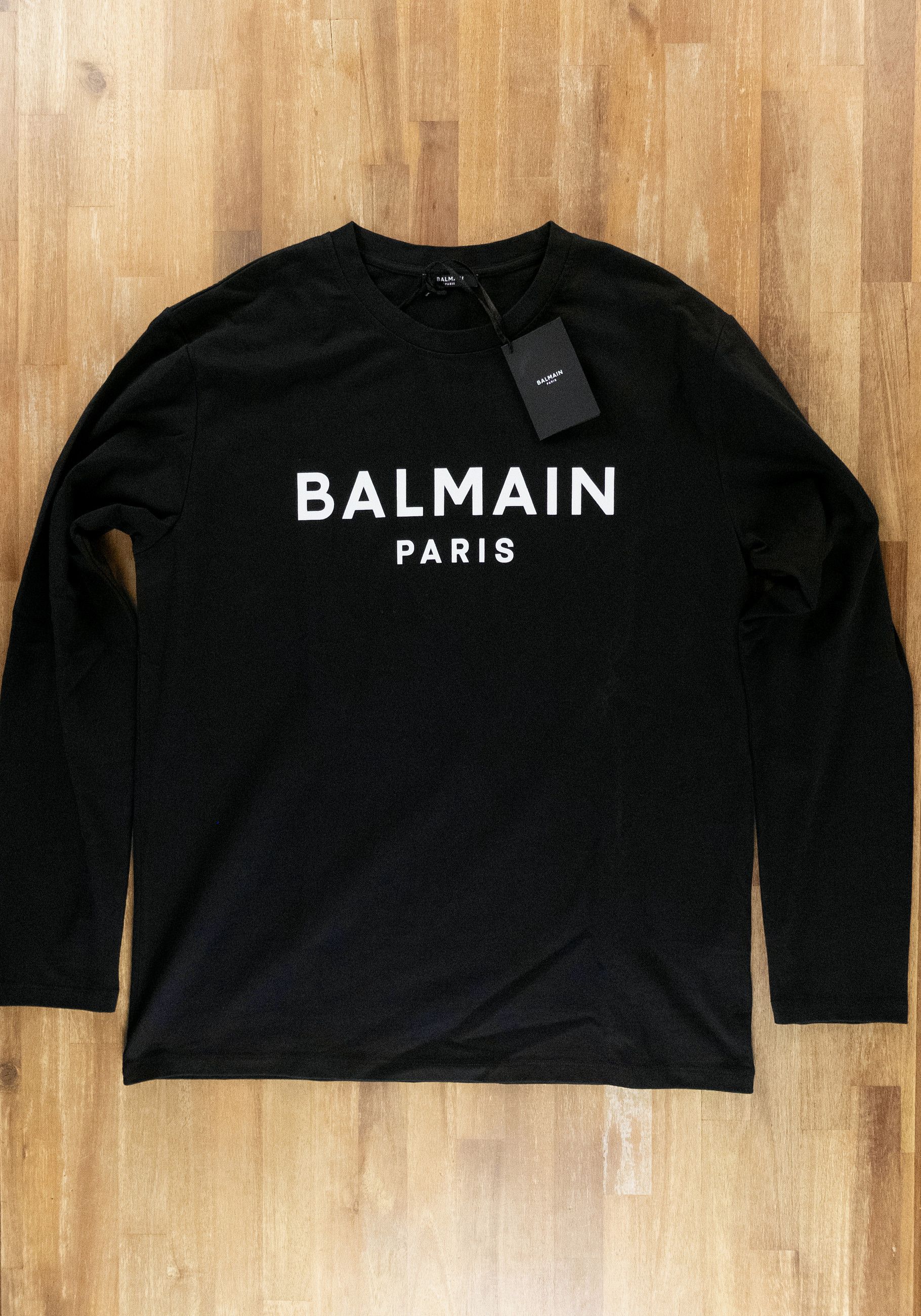 Balmain BALMAIN black & white logo print long sleeve t-shirt Large Size US L / EU 52-54 / 3 - 4 Thumbnail