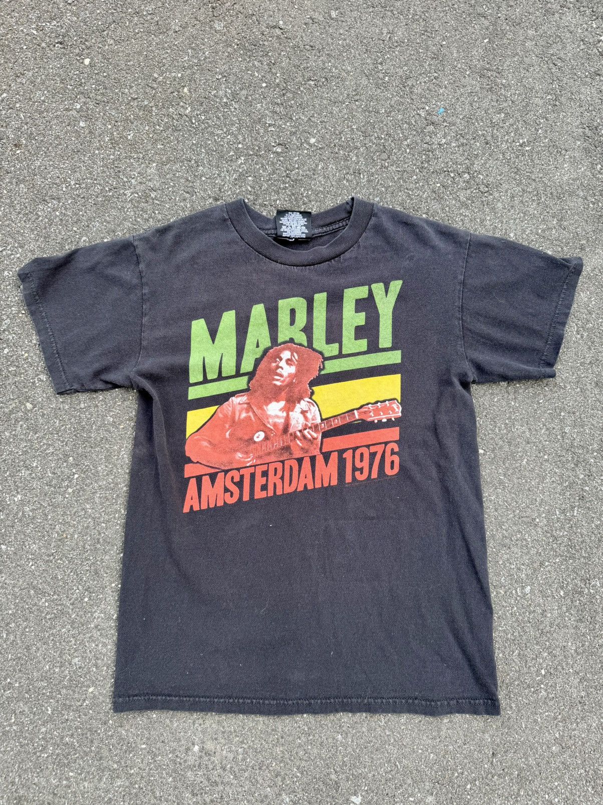Zion Rootswear Men’s Bob Marley Amsterdam 1976 Black Cotton Band Tee Shirt Size US S / EU 44-46 / 1 - 1 Thumbnail