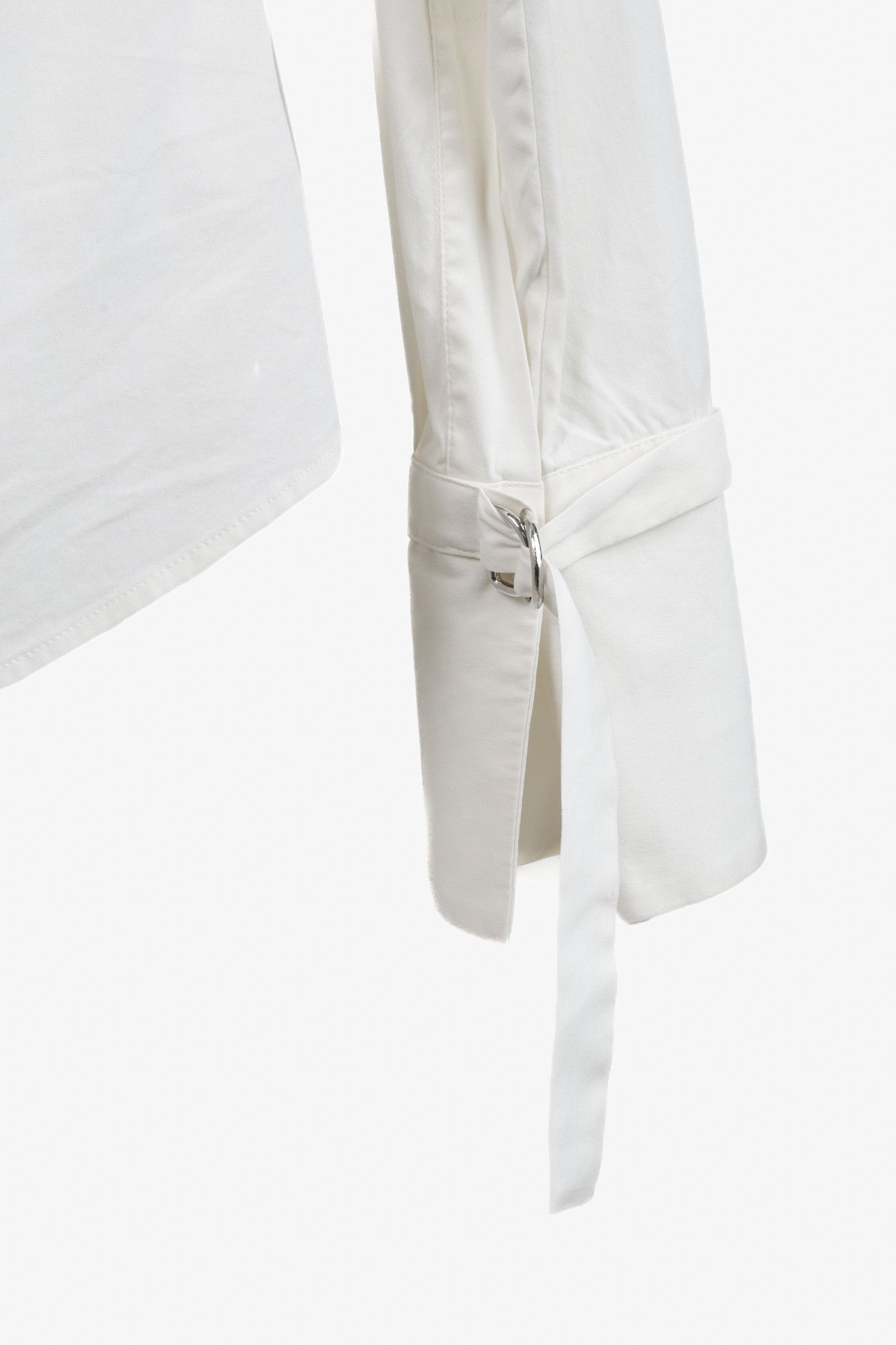 Akris Akris White Zippered Shirt with Belted Collar and Cuffs Size L / US 10 / IT 46 - 6 Thumbnail