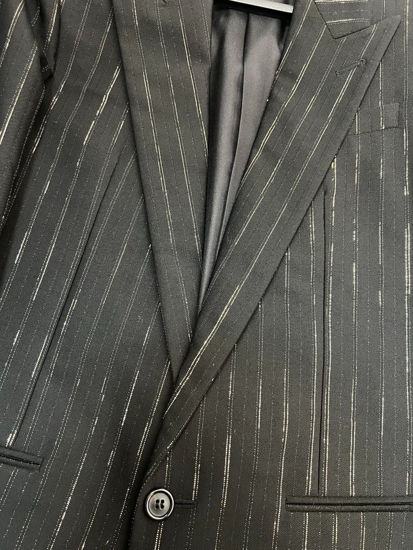 Saint Laurent Paris SLP gold-stripe peaked-lapel wool suit Size 46R - 3 Thumbnail