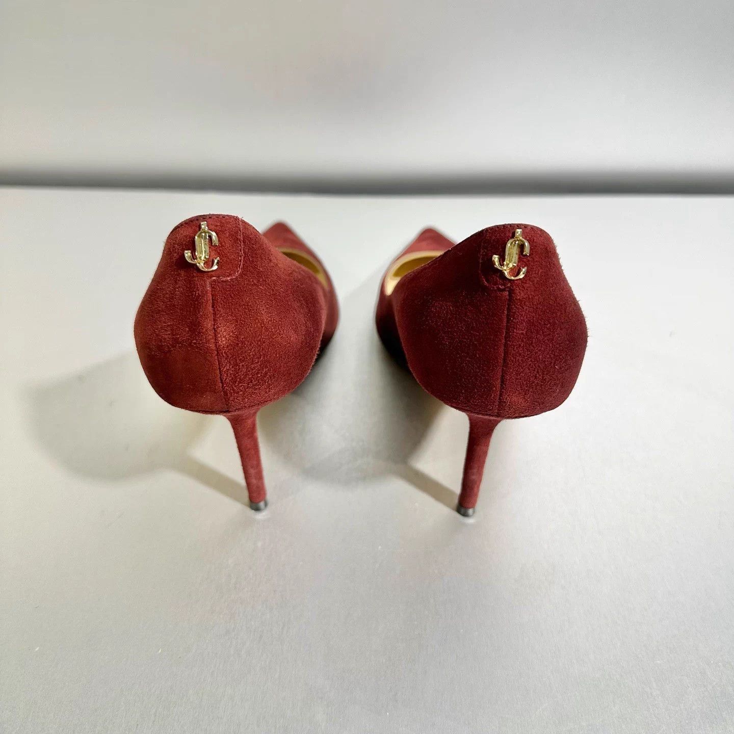 Jimmy Choo JIMMY CHOO red suede heels 36 like new X3516 Size US 5 / IT 35 - 5 Thumbnail