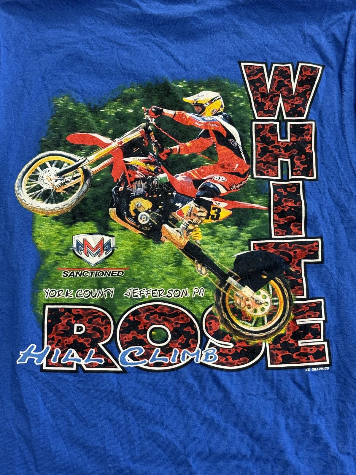 Designer White Rose Motcross T-shirt AMA Pro Hill Climb Sleeveless L Size US L / EU 52-54 / 3 - 5 Thumbnail