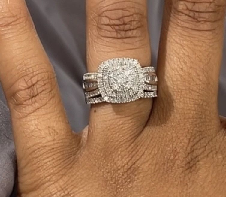 Zales White Gold Bridal Set Size ONE SIZE - 2 Thumbnail