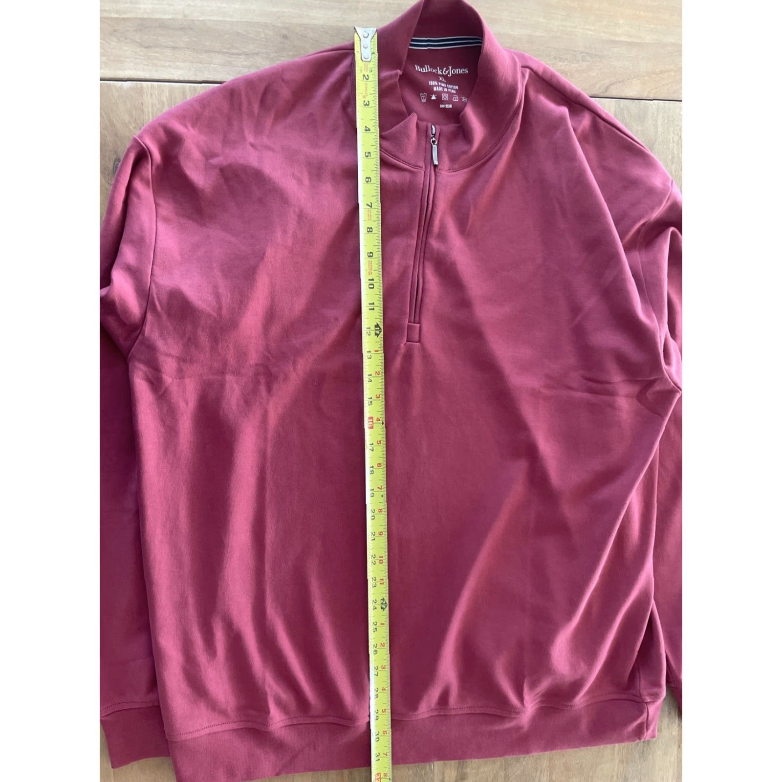 Vintage Bullock & Jones Sweatshirt 1/4 Zip Pullover Mens XL Wine Red 100% Pima Cotton Knit Mock Neck Golf City Preppy Vintage No Size US XL / EU 56 / 4 - 5 Thumbnail