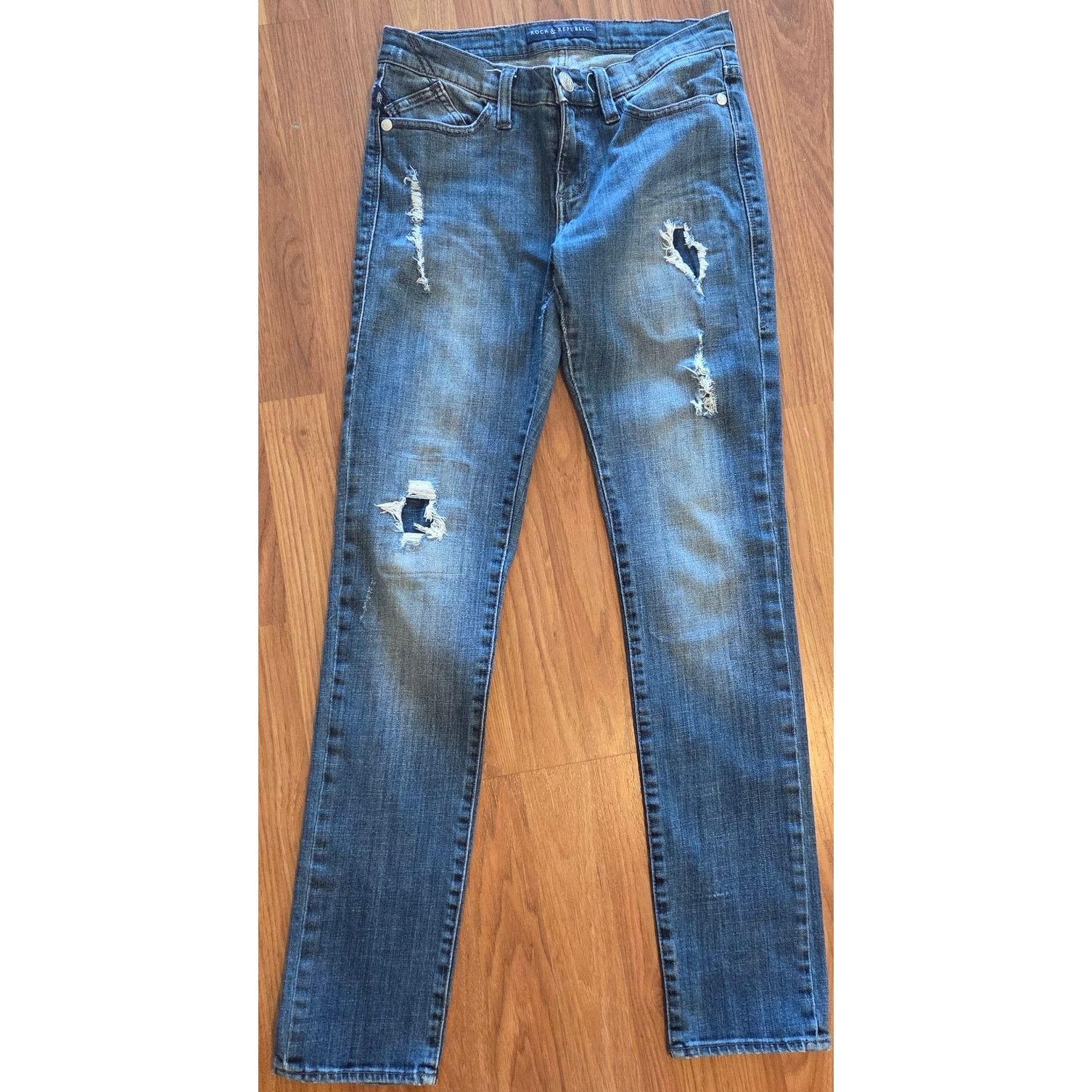 Rock & Republic Rock & Republic Distressed Blue Jeans - Women's Size 6 Size 28" / US 6 / IT 42 - 2 Thumbnail