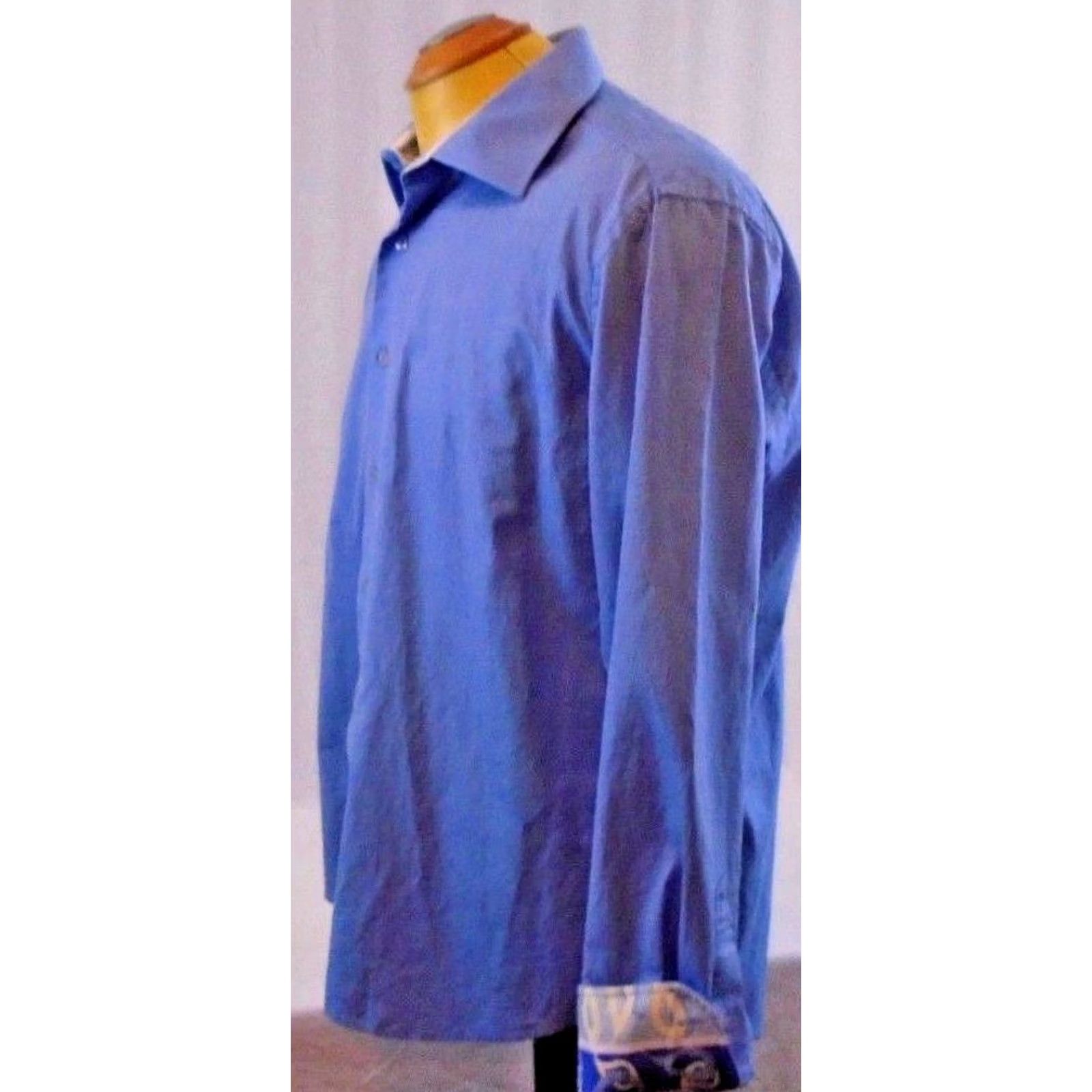 Vintage Visconti Uomo Blue Large Long Sleeve Button Shirt Mens Size US L / EU 52-54 / 3 - 4 Thumbnail