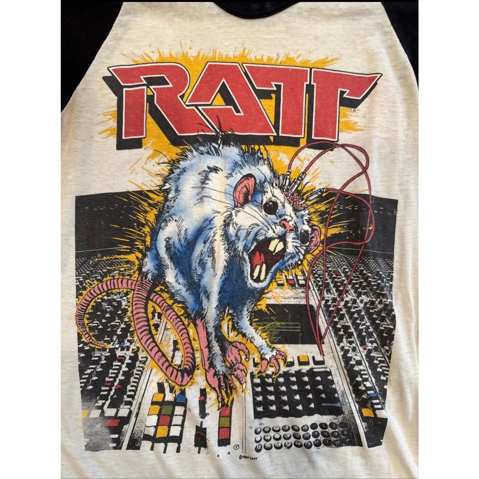 Hanes Vintage RATT Raglan 1984 tour rock metal 80s Size Medium Size US M / EU 48-50 / 2 - 4 Thumbnail