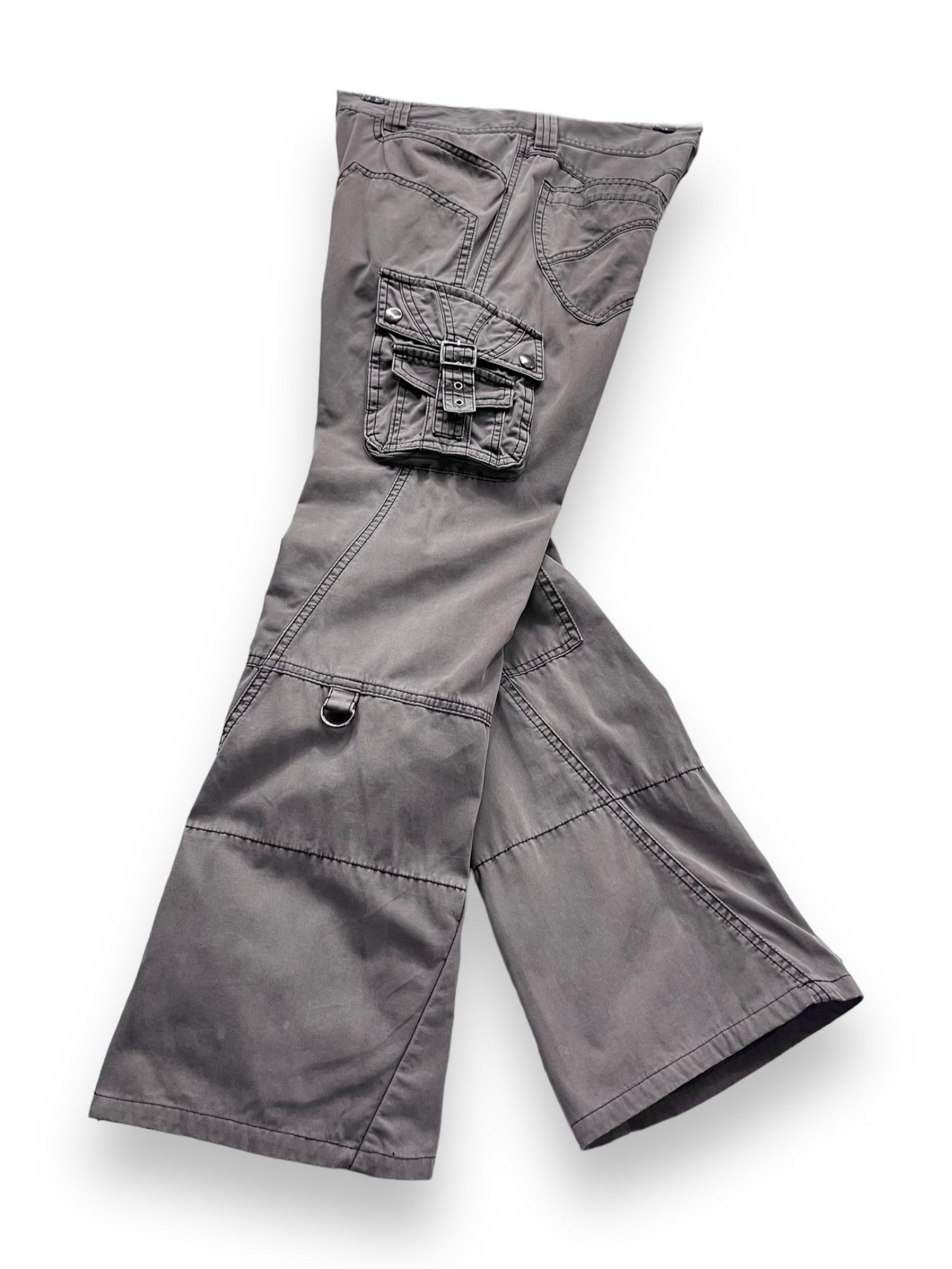 Michel Klein FYE🔥90’s MICHEL KLEIN HOMME Double Knee Bondage Flare Cargo Size US 31 - 2 Thumbnail