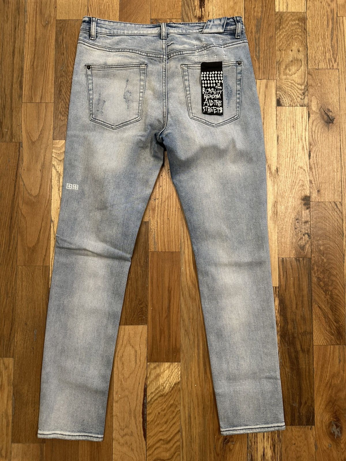 Ksubi Ksubi Knee Distress Blue Denim Jeans Size 33 Size US 33 - 2 Thumbnail