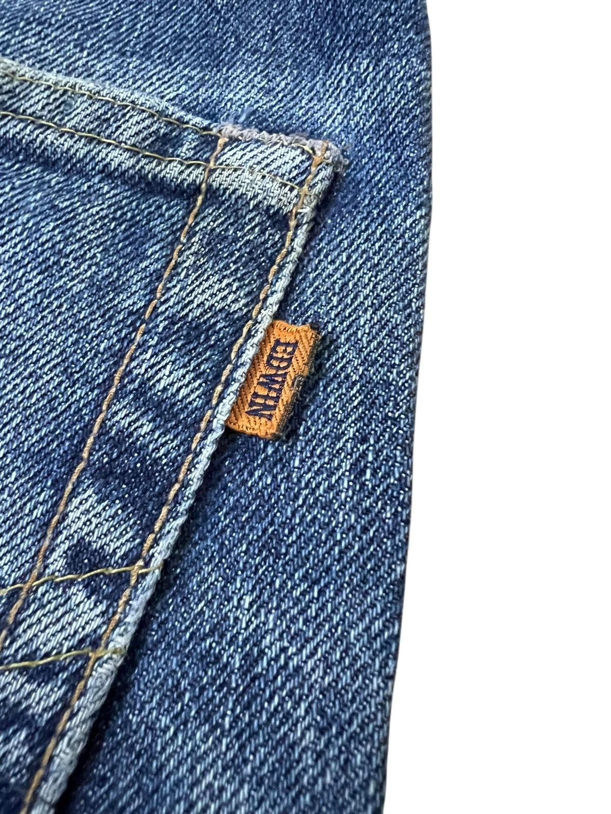 Edwin Vintage Baggy Edwin 505x Distressed Selvedge Denim Jean Size US 31 - 18 Thumbnail