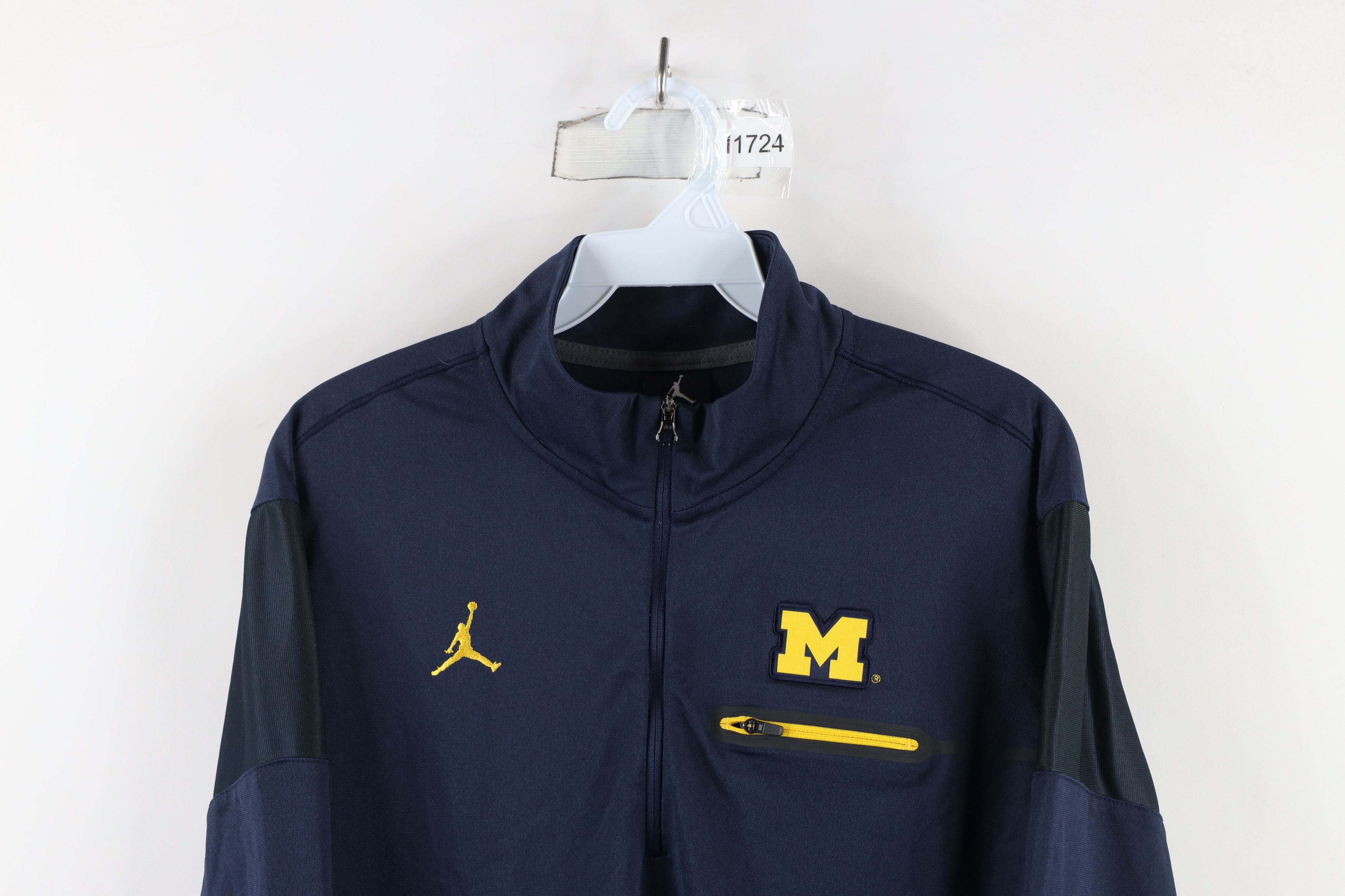 Nike × Vintage Nike Air Jordan University of Michigan Half Zip Pullover Top Size US L / EU 52-54 / 3 - 2 Thumbnail
