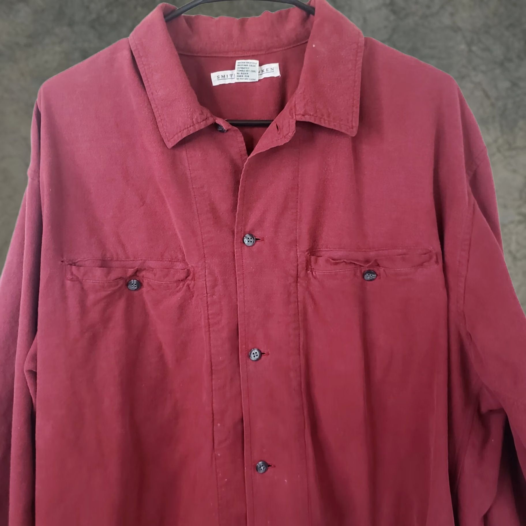 Vintage Smith & Hawken Chamois Flannel Shirt Mens L Red Button Up Outdoor Hunting Size US L / EU 52-54 / 3 - 1 Thumbnail