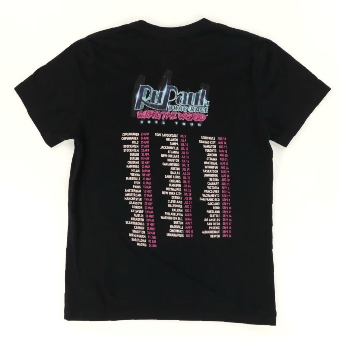 Vintage Voss Events RuPaul 2022 World Tour Solid T-Shirt Black Men's M Shirt Size US M / EU 48-50 / 2 - 4 Thumbnail