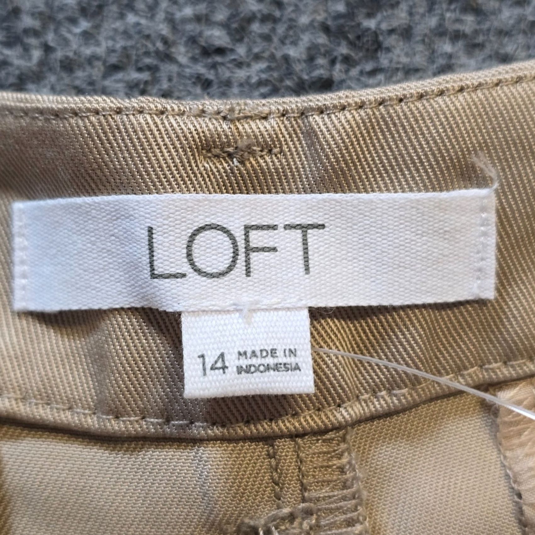Loft LOFT Womens Wide Leg Pants Beige Khaki - Classic Style Size 36" / US 14 / IT 50 - 5 Thumbnail