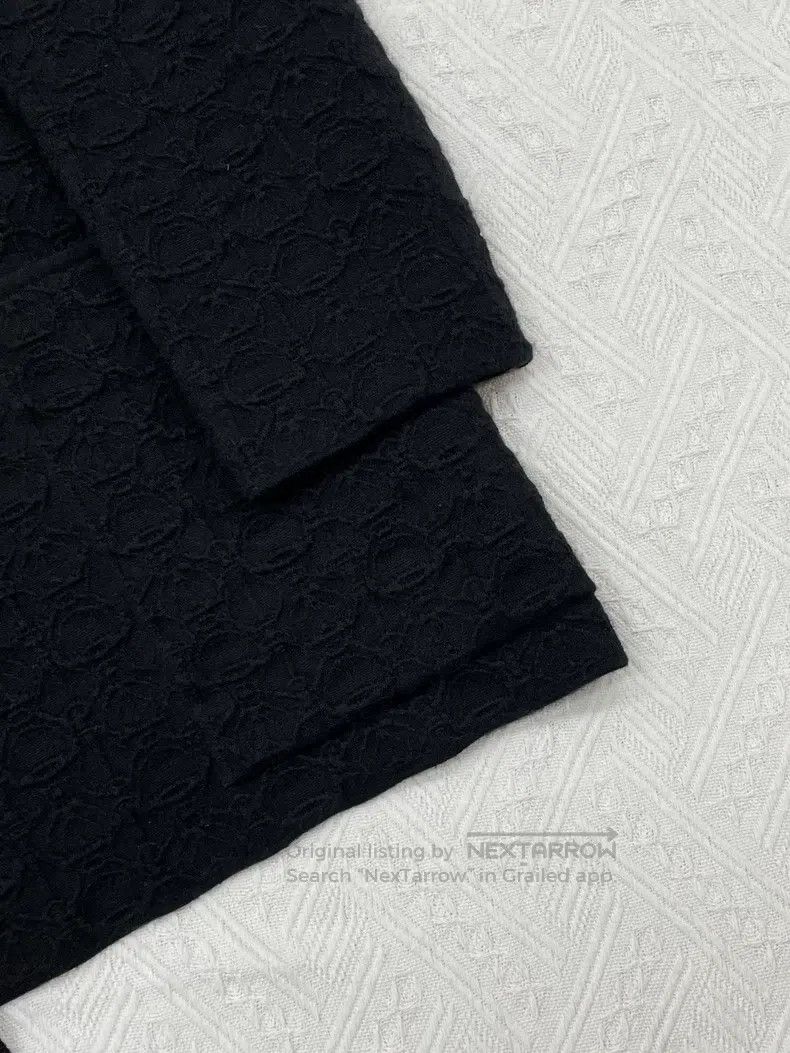 Hermes Hermes Black Dark Patterned Wool Long Knit Open Cardigan J Size XS / US 0-2 / IT 36-38 - 2 Thumbnail