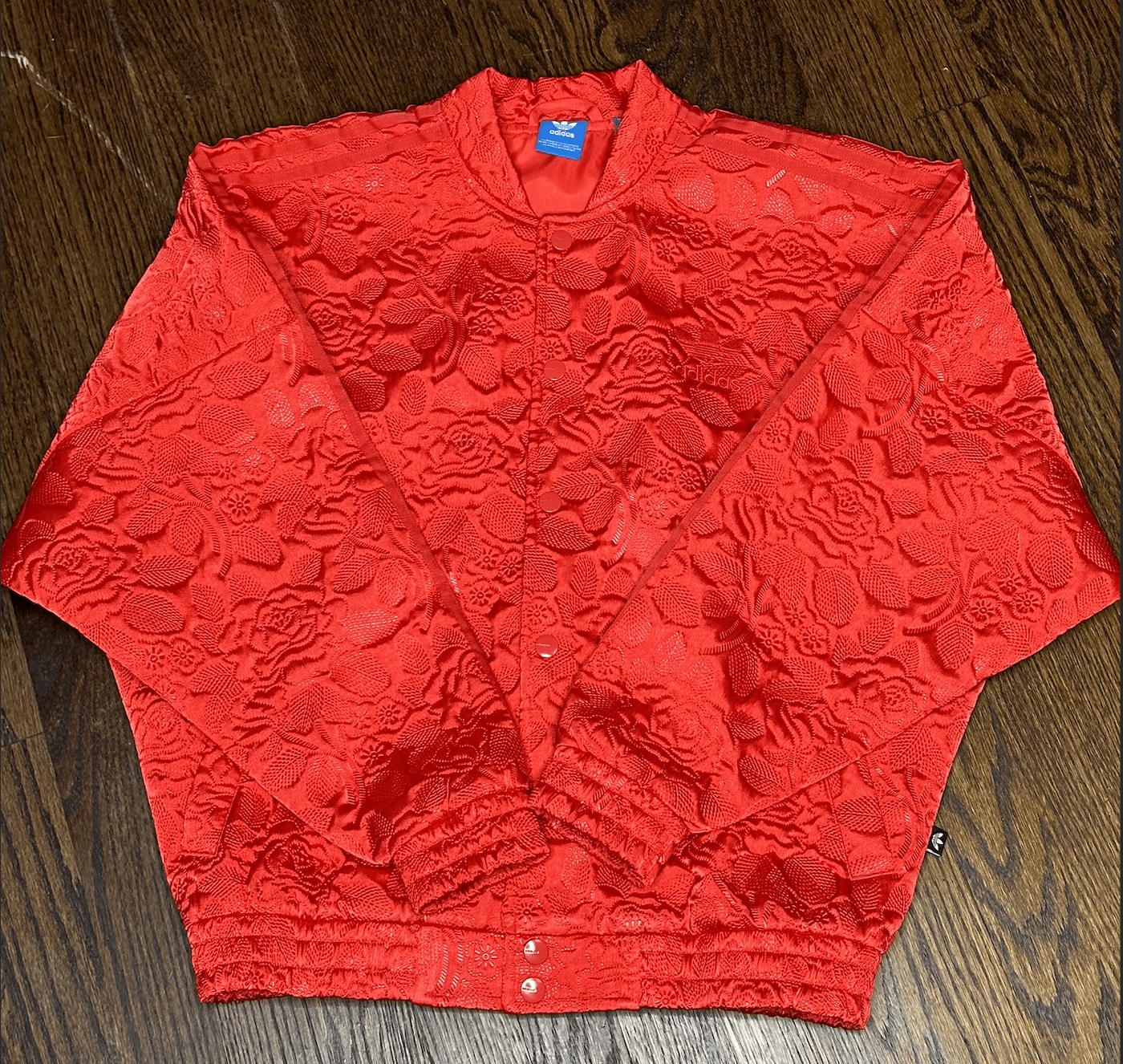 Adidas Adidas Originals Red Floral Embroidered Bomber Jacket Size M / US 6-8 / IT 42-44 - 1 Thumbnail