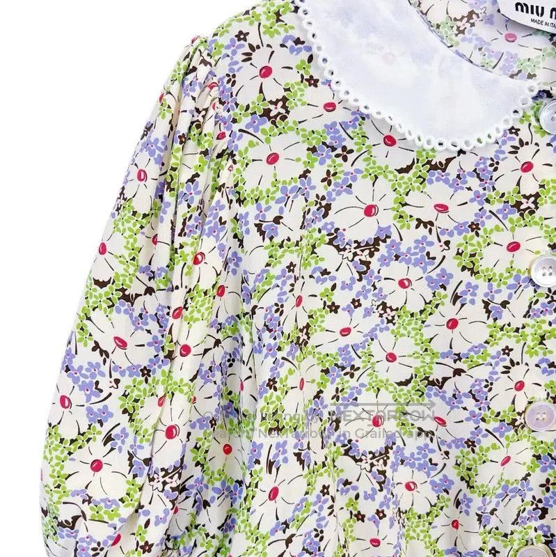 Miu Miu Miu Miu Green Cotton Short Sleeve T-Shirt . Size L / US 10 / IT 46 - 4 Thumbnail