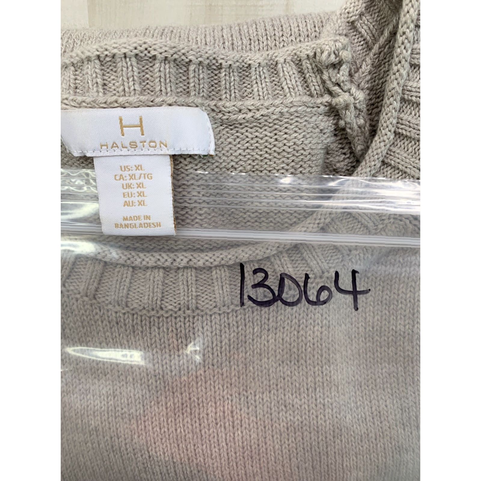 Halston Halston 100% Cotton Knit Short Sleeve XL Beige Pullover Women Size 40" / US 18 - 6 Thumbnail