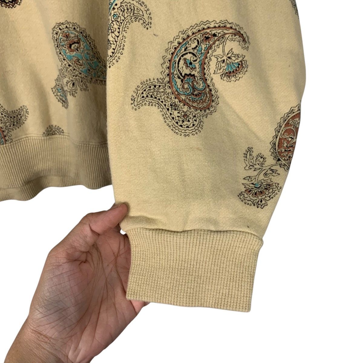 Japanese Brand VRS Vin Rouge Paisley Design Oversized Sweatshirt #2043-C89 Size M / US 6-8 / IT 42-44 - 9 Thumbnail