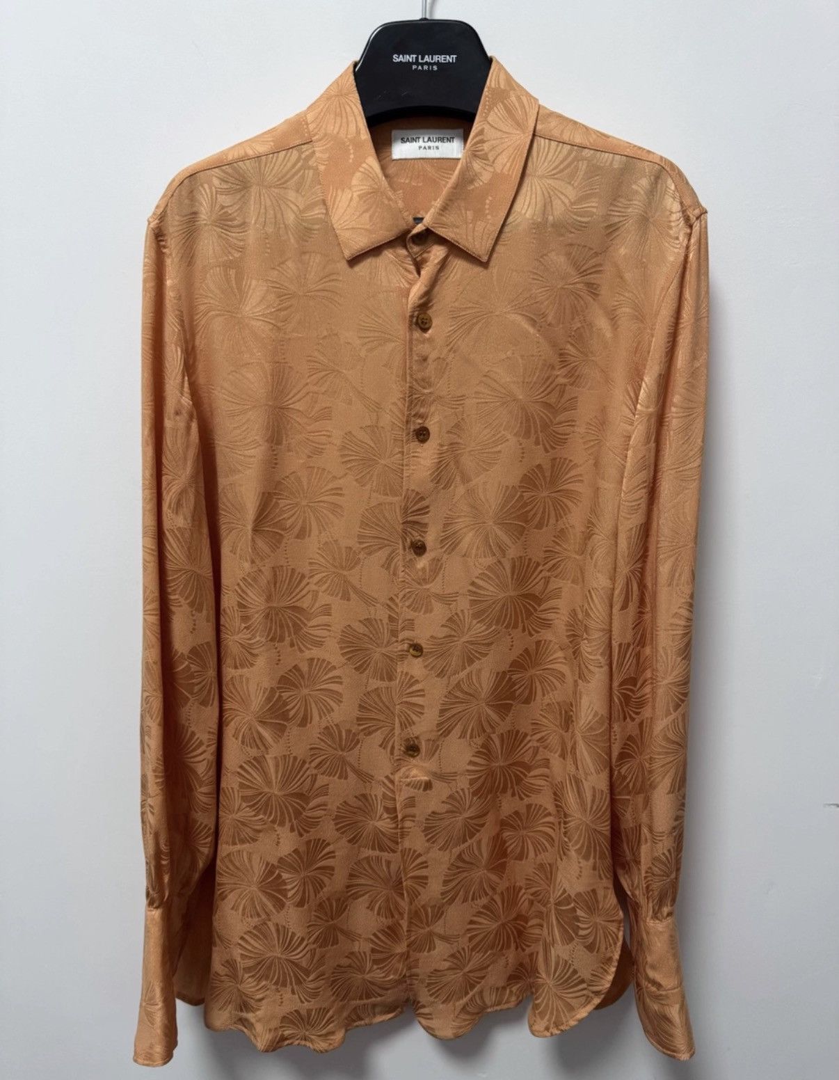 Saint Laurent Paris Saint Laurent 21SS Runway Silk All-Over Hibiscus Print Shirt Size US M / EU 48-50 / 2 - 1 Thumbnail