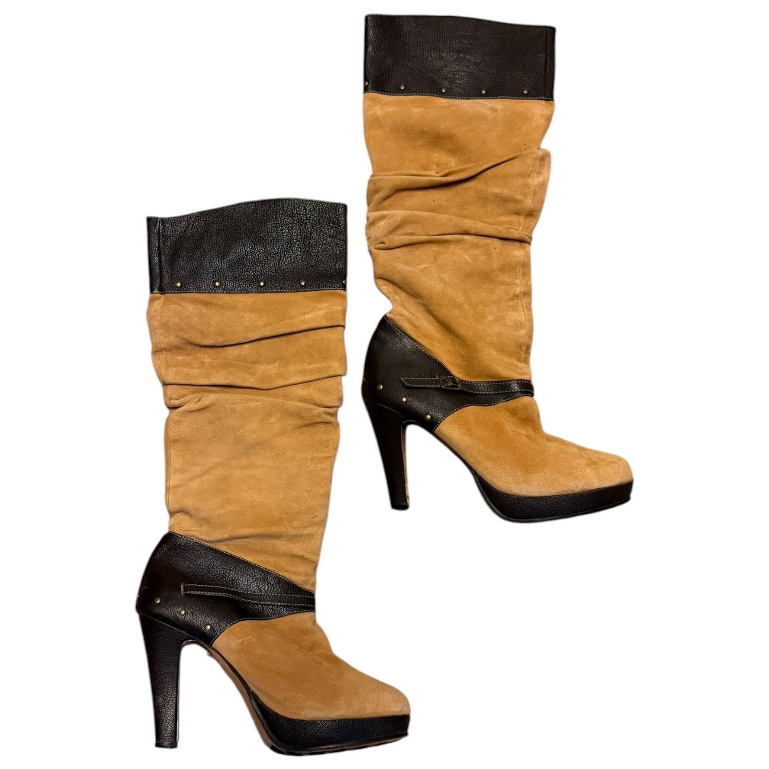 Other Shane & Shawn Tall Brown Suede PullOn High Heel Boots Size 9 Size US 9 / IT 39 - 8 Thumbnail