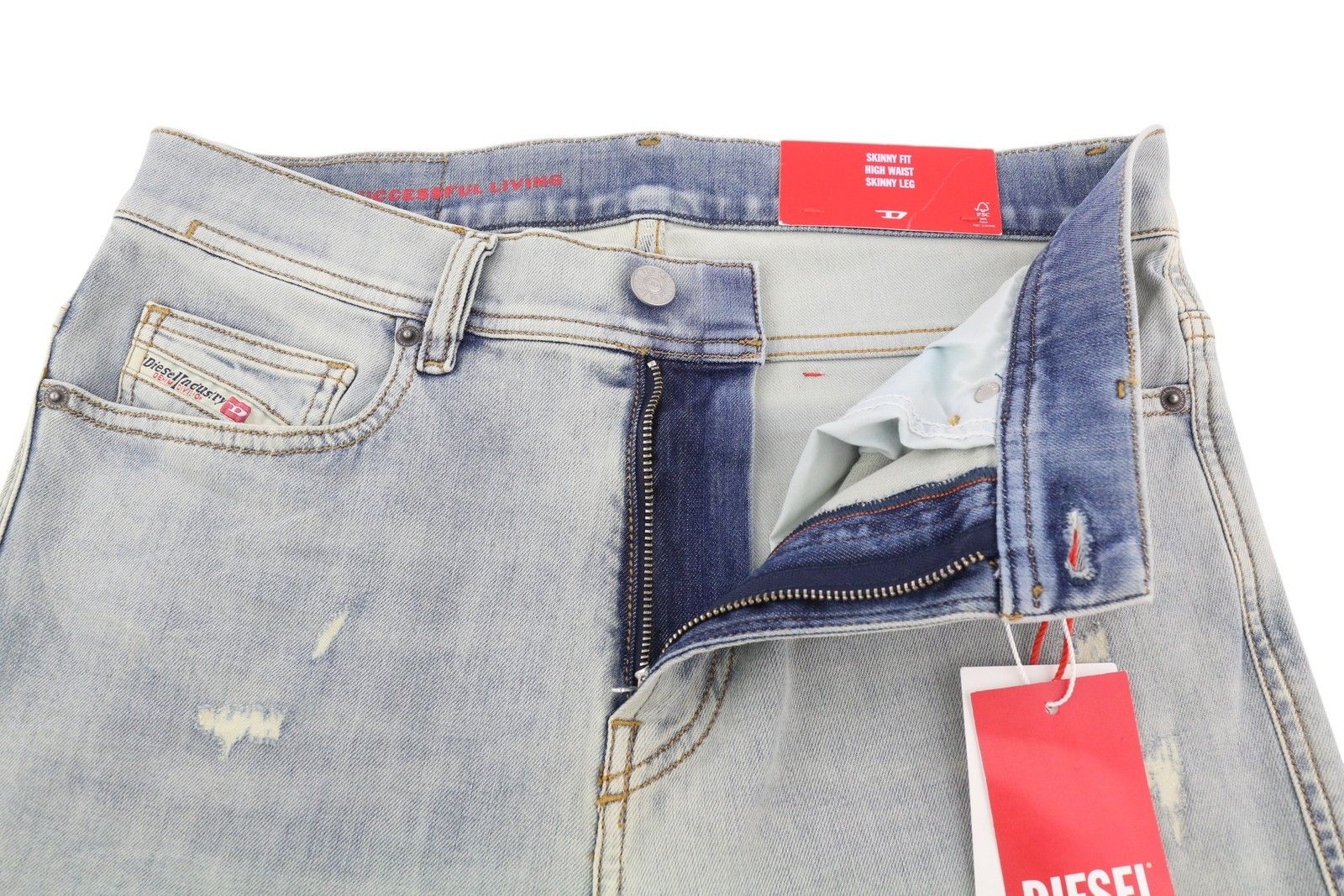 Diesel 1983 09B68 W30/L34 Blue Skinny Faded Distressed 85410 Size US 30 / EU 46 - 4 Thumbnail