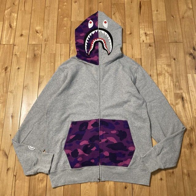 Bape 🔥3XL🔥 BAPE Purple Camo Shark Full Zip Hoodie a bathing ape Size US XXL / EU 58 / 5 - 1 Thumbnail