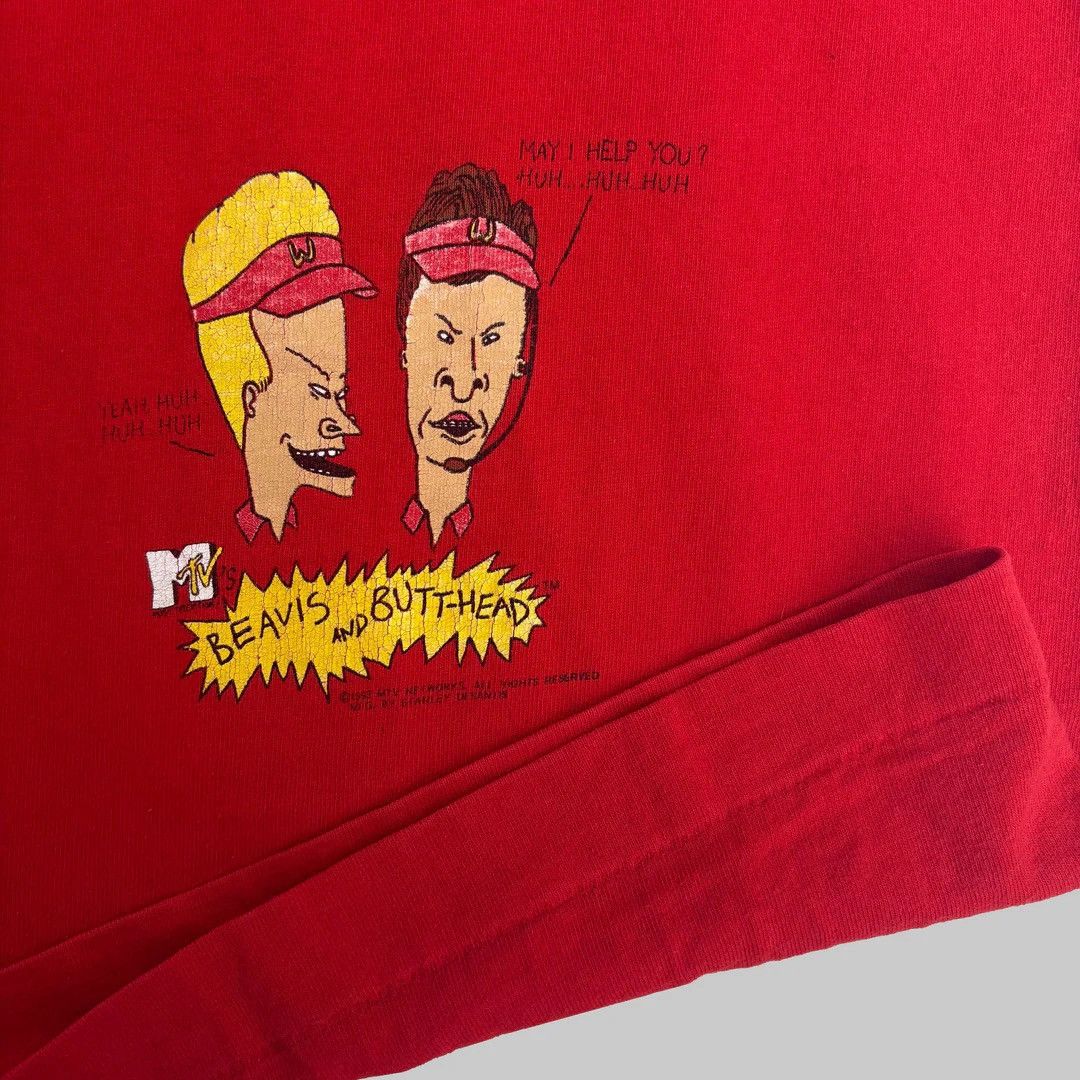 Fruit Of The Loom × Mtv × Vintage Beavis & Butthead 1990 90s Vintage MTV USA Made T-Shirt Size US L / EU 52-54 / 3 - 2 Thumbnail