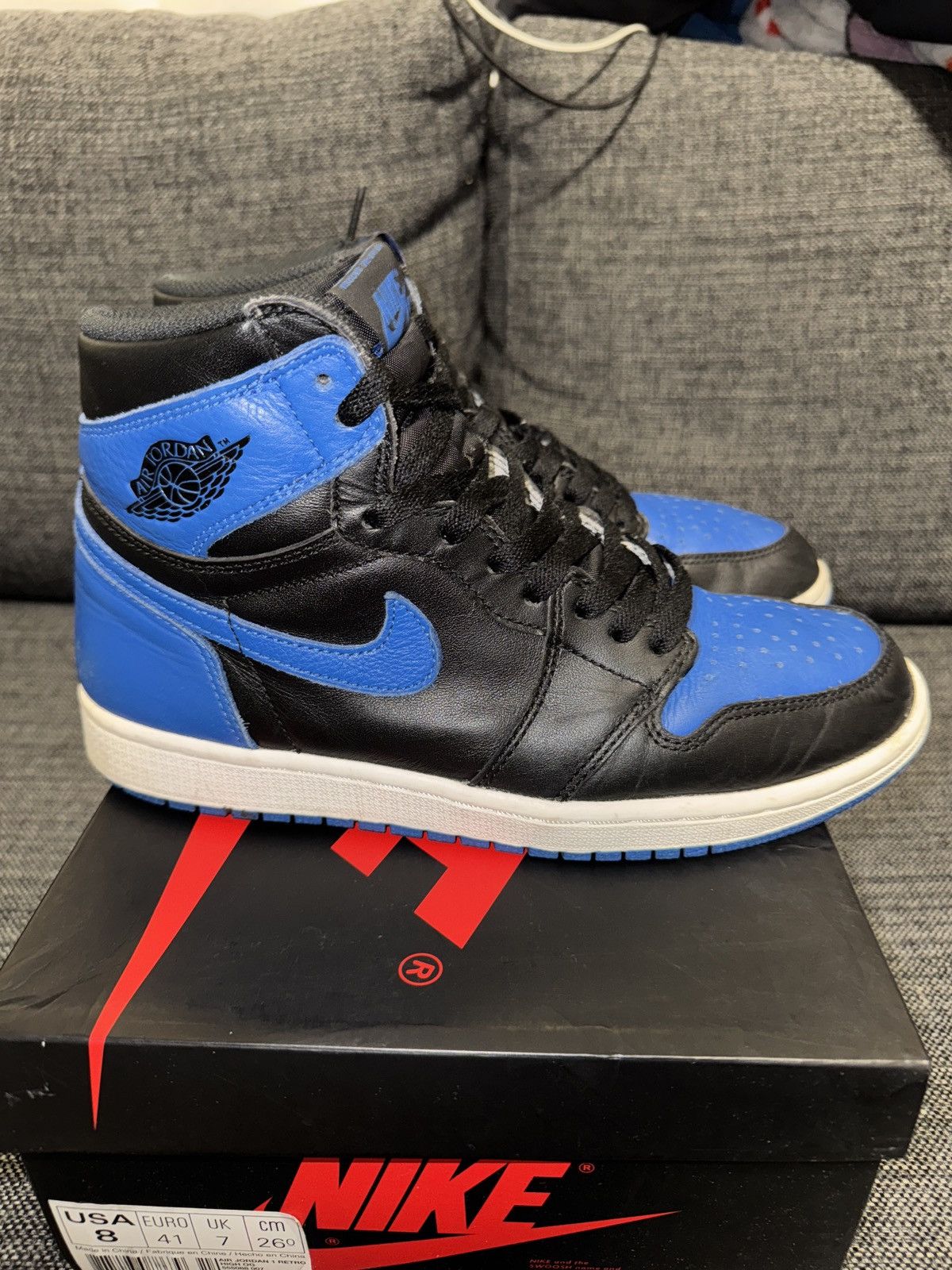 Jordan Brand Air Jordan 1 High Royal Blue Size US 8 / EU 41 - 8 Thumbnail