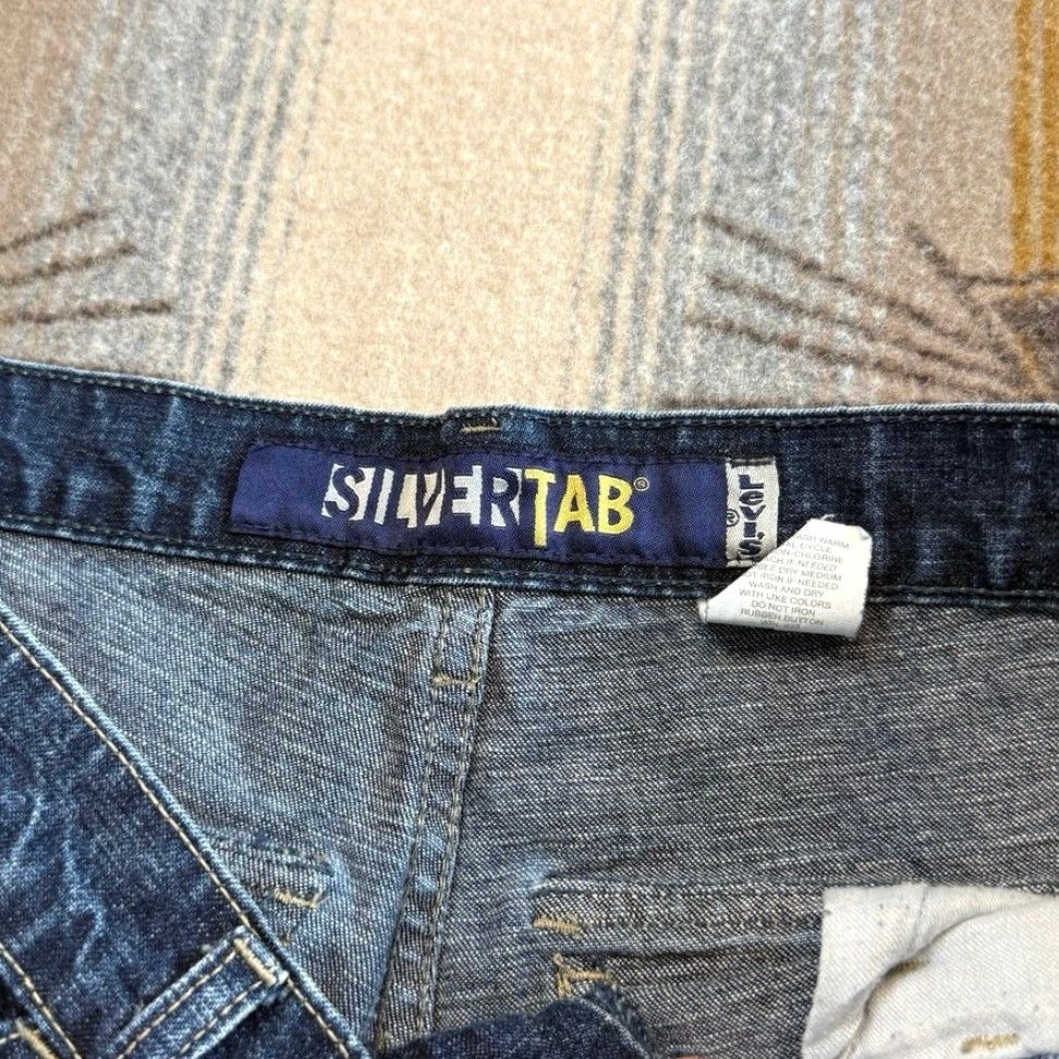 Levi's VINTAGE Levi’s Silvertab Denim Short (Size 33) Baggy Y2K Hip Hop Skater Men Short - Blue, Regular Fit, Zip Closure Size US 33 - 3 Thumbnail
