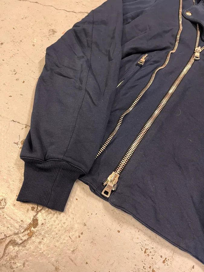 Balmain SS2015 Balmain Navy Blue Asymmetrical Biker Jacket Size US S / EU 44-46 / 1 - 6 Thumbnail