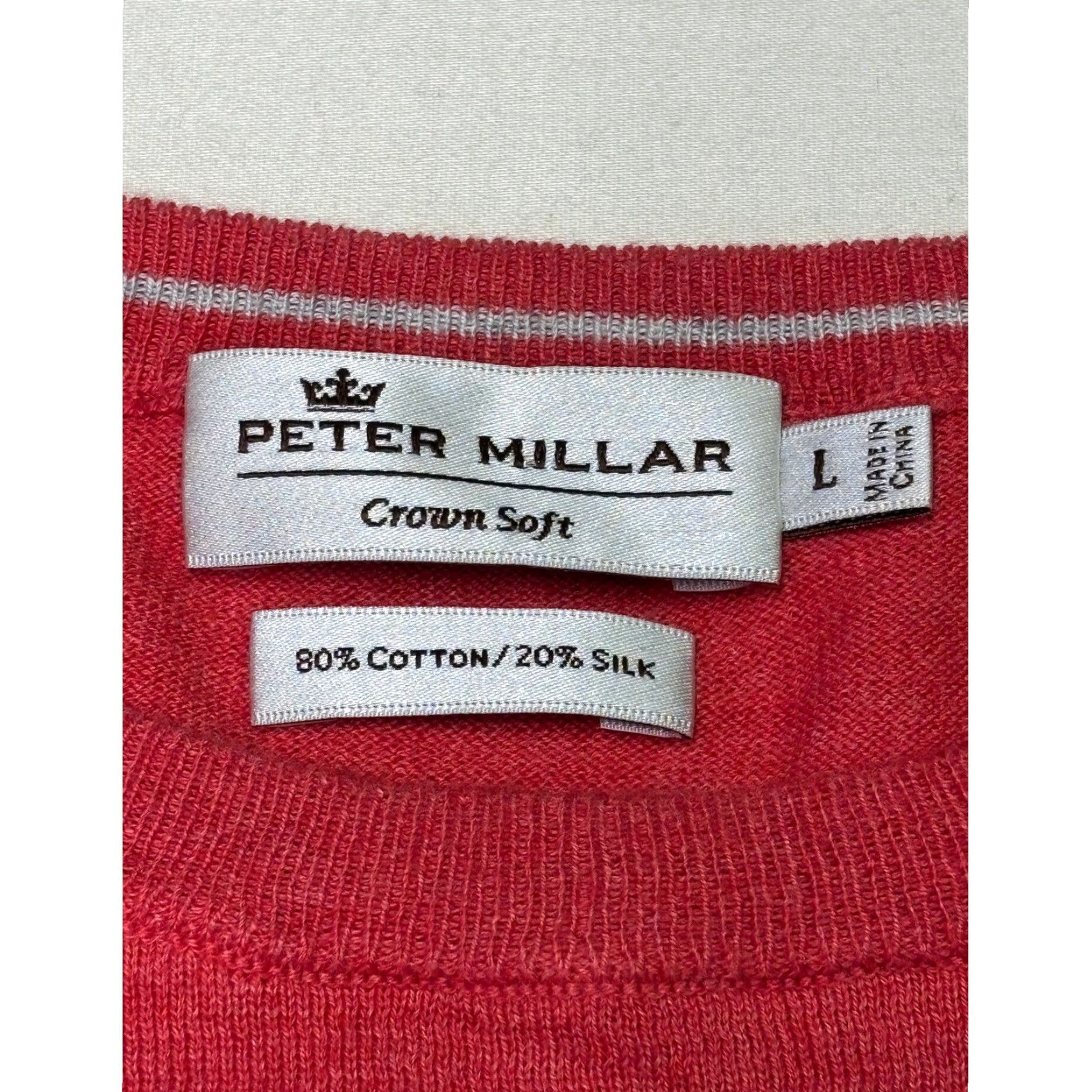 Peter Millar Peter Millar Sweater Mens Red Cotton Silk Crewneck Knit Pullover L Regular Breathable Lightweight All Seasons Casual Workwear Travel Shirts? Size US L / EU 52-54 / 3 - 2 Thumbnail