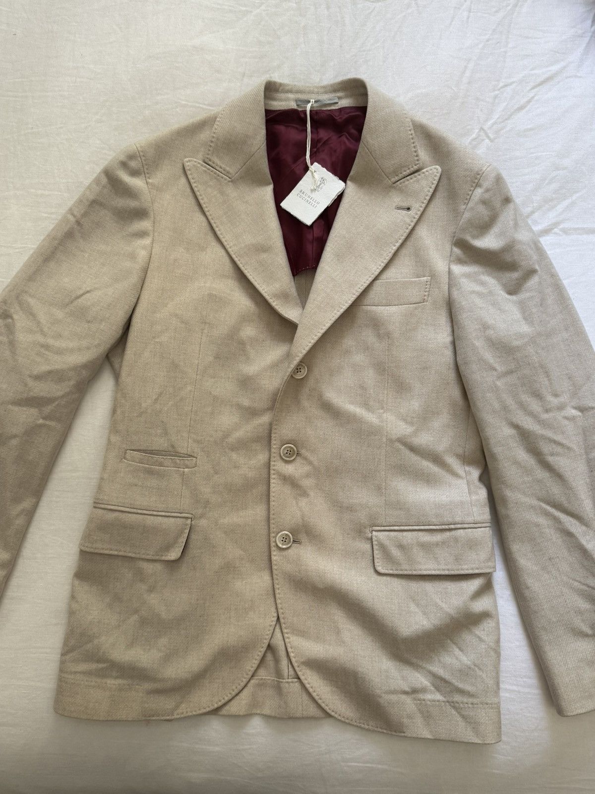 Brunello Cucinelli Brunello cucinelli creme blazer Size 48S - 1 Thumbnail
